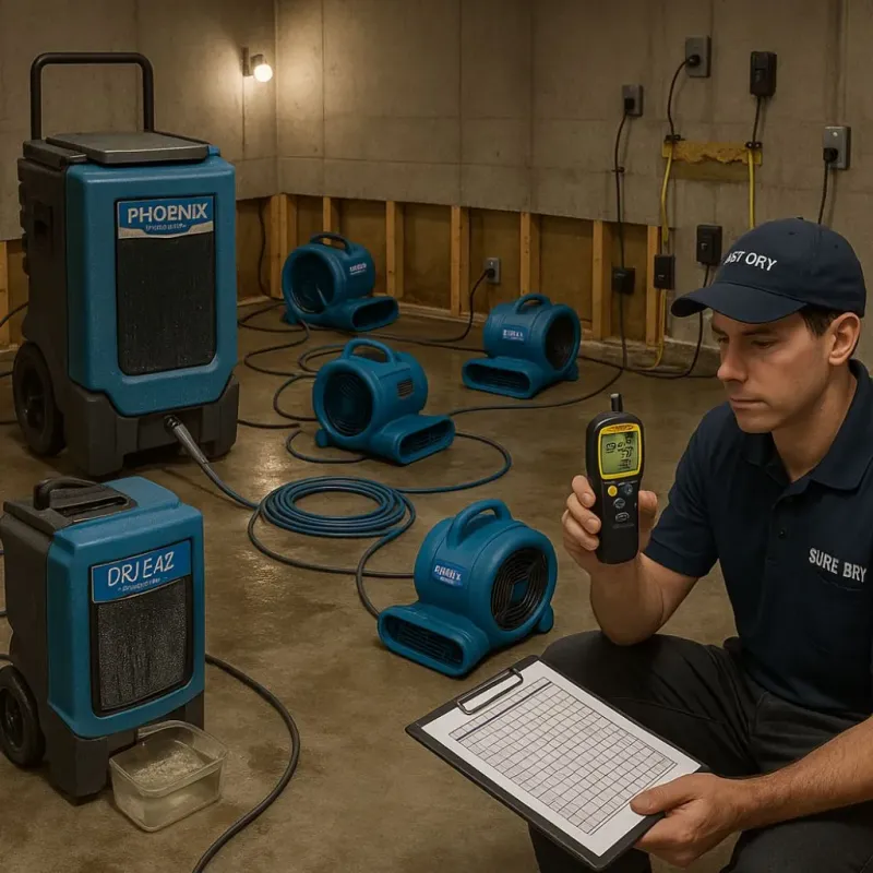 Structural Drying and Dehumidification process in Luck, WI